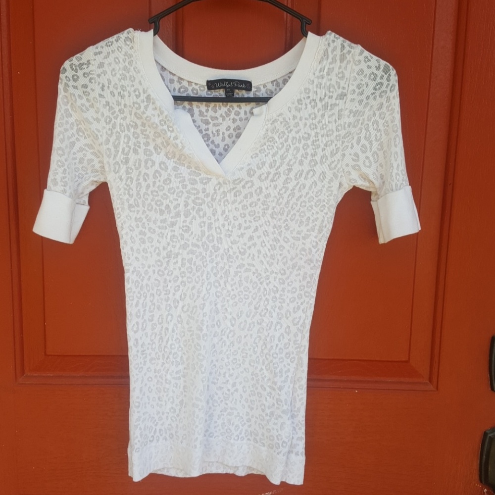 Sheer t-shirt v neck